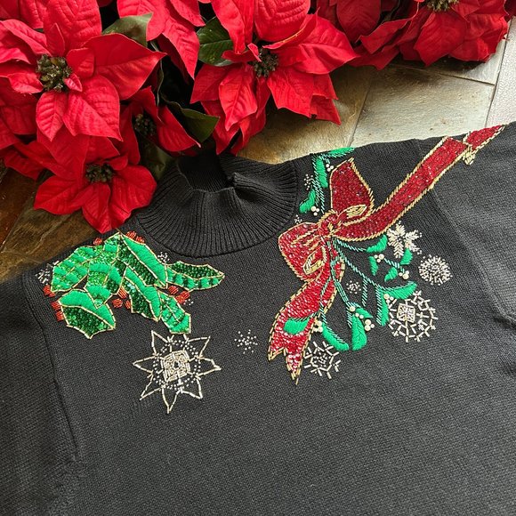 I.B. Diffusion Poinsettia Sweater NWOT - Picture 2 of 16